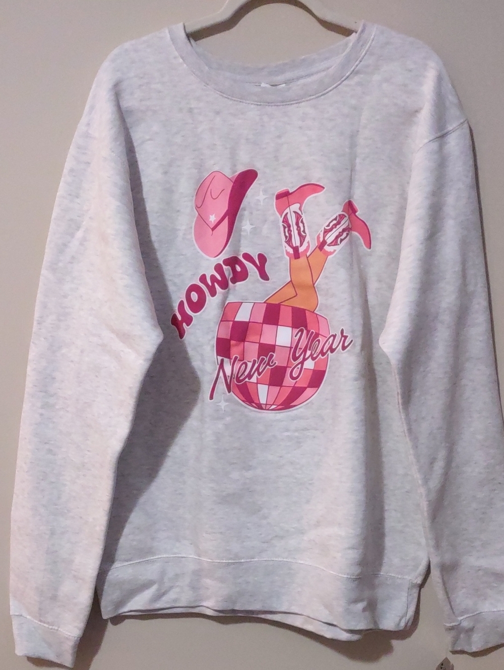 NWTS*Pacific & Co*Oatmeal Cowboy New Year Sweatshirt XL